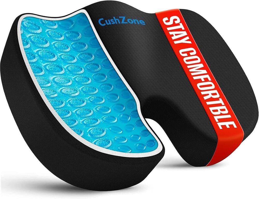 Office Chair Seat Cushion, Cooling Gel Enhanced Memory Foam Cushion For Long